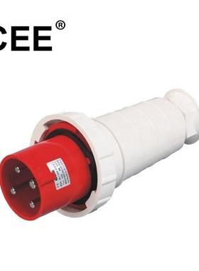 CEE-034/044工业插头红色IP6763A125A380-415V3P+ECE标准防爆