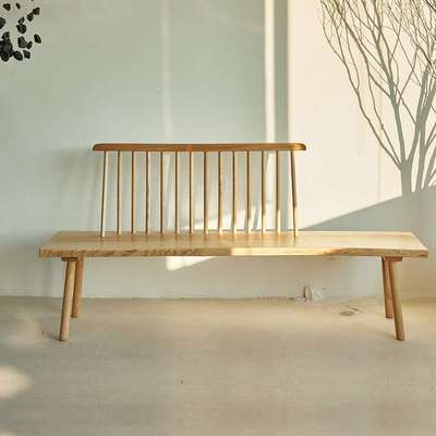 温莎椅北欧长条凳子白蜡木实木椅子民宿原木长凳咖啡厅餐厅靠背椅