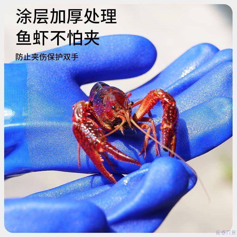 耐酸碱胶加长pwgJuovP0vc防橡防水护袖产捕抓卖鱼手套挖藕水刺劳