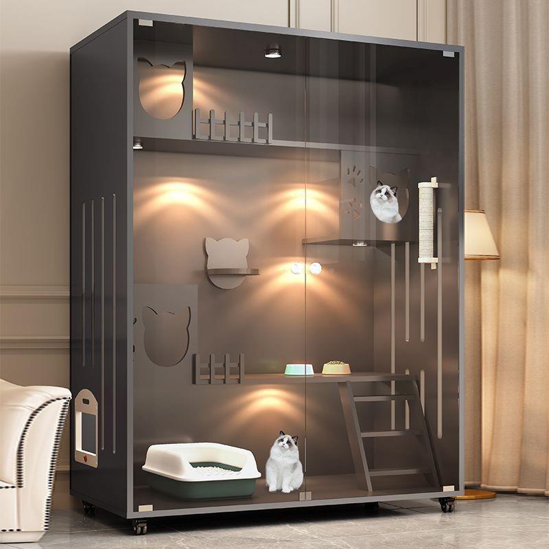 阳子猫窝宠物柜柜子猫OGK笼猫屋室安内猫居猫咪房子家用别墅实木