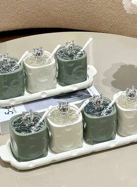 组调子料盒收纳JSU盒厨盐罐味精调味盒调料罐调味房料罐套装小装