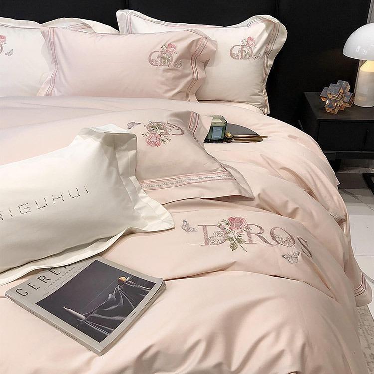 高奢A0类12支长绒棉母婴四件套纯棉全棉简TGH120支级约风贡缎床套