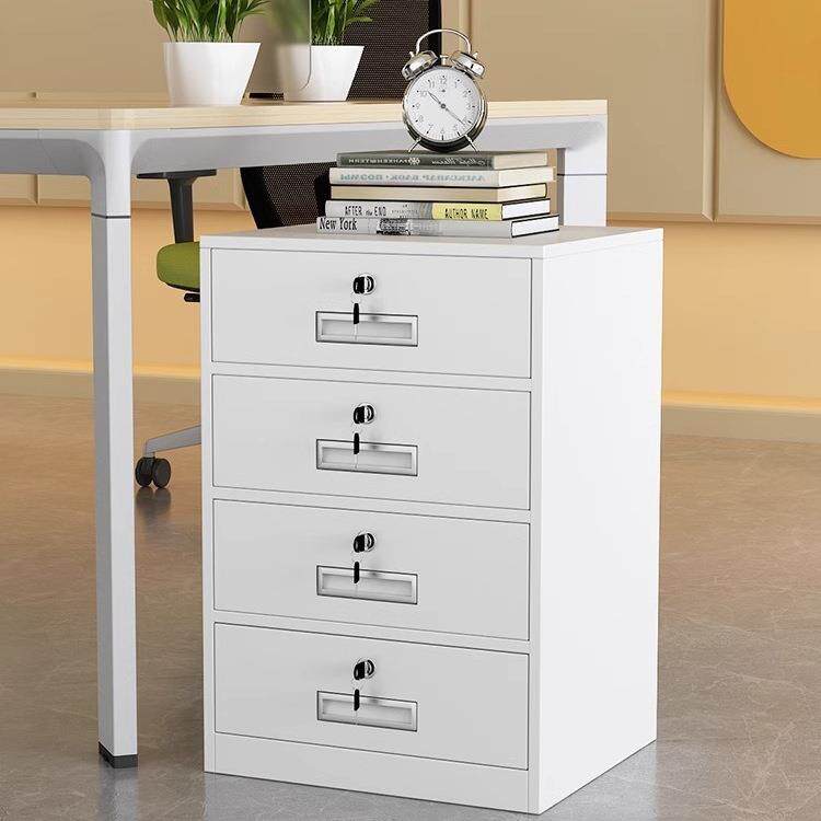 办公室桌下文工件柜物资柜料柜具收LLE纳铁皮矮柜储柜抽屉带锁小