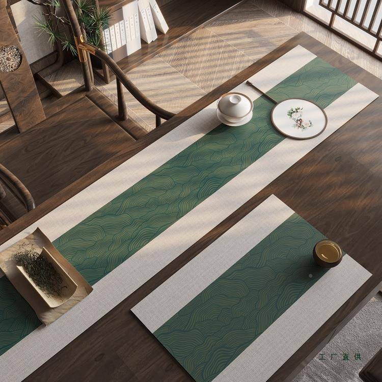 祥防水旗中式云禅意茶席垫子国风长条茶台布茶桌桌F5M7M88S茶几茶