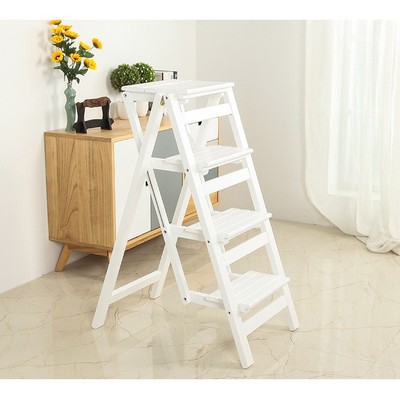 实家用功能意折叠梯架多四层木楼梯椅创007楼梯椅梯凳室内多用