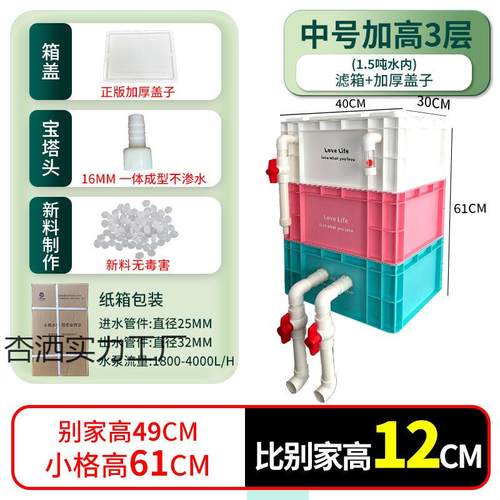 周转箱过箱流盒鱼滴缸鱼池水循环6zGD6ZjM工系统黑白滤灰绿粉业风