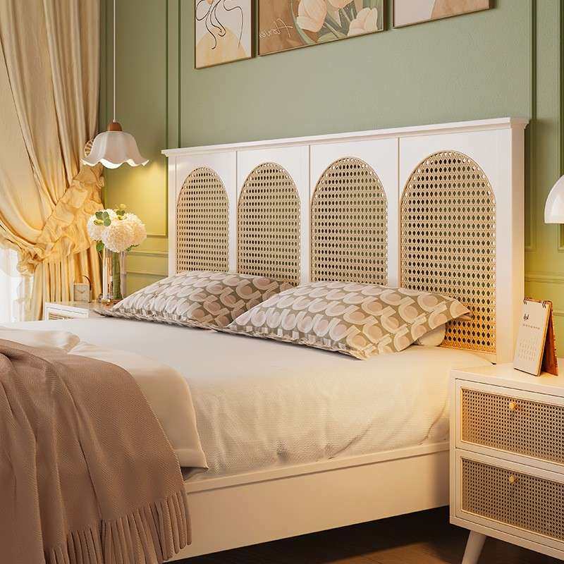 法式奶油风实床木藤编色代现简约主卧室田MX6101园风白1米8双人民,电子/电工,接线端子,淘宝优惠券,粉丝福利购,淘宝优惠卷