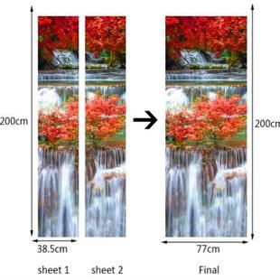 巨创跨境货V源P现C贴3纸D自粘门贴墙贴卧室客厅代M531装 饰红树瀑
