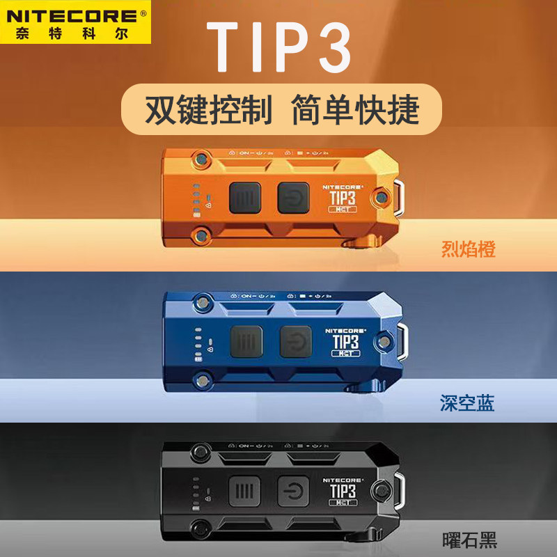 【2026新款】奈特科尔TIP3高显色三色温强光超亮edc便携钥匙灯