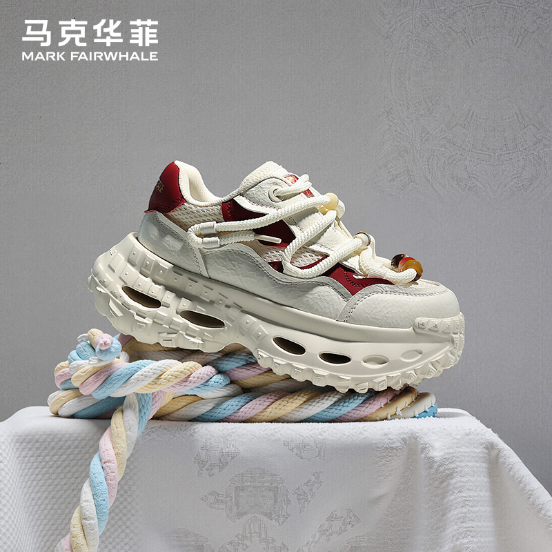 马克华菲官方女鞋2025夏季新款增高老爹鞋百搭透气女子休闲运动鞋