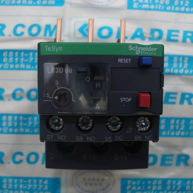TELEMECANIQUE热继电器LR3D08 2.5-4A施耐德原装进口特利美泰国产