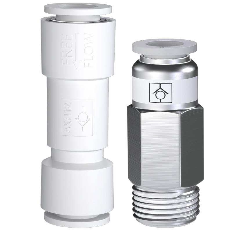 单向阀直通气管止回阀气体止逆阀气动气泵逆止流阀AKH-06/08/10mm