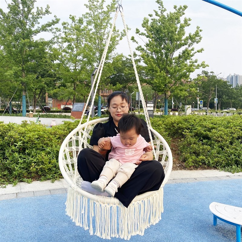 秋千户外庭院流苏摇篮椅吊椅编织阳台吊篮懒人可折叠简易悬挂摇椅