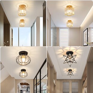 水晶过道灯 走廊灯 阳台吸顶灯LED北欧风格个性创意小吊灯玄关灯
