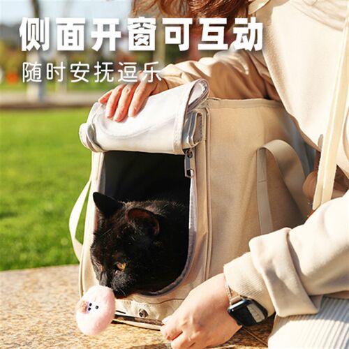 猫包外出便携夏天折叠猫咪狗狗外出包单肩手提轻便帆布透气大容量