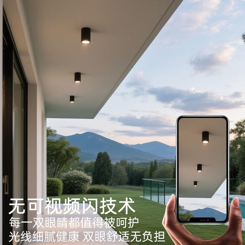 防水筒灯户外门口天花射灯室外吸顶灯店铺嵌入式阳台过道走廊射灯