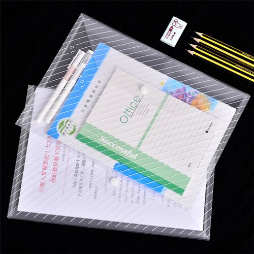 100个A4透明扣带加厚按扣文件袋试卷摁纽扣袋档案资料塑料袋包邮