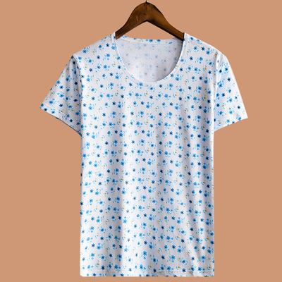 中老年人短袖女士纯棉宽松大码加肥全棉T恤 夏季薄款妈妈汗衫上衣