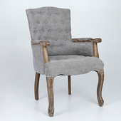 美式 复古做旧咖啡厅阳台家用电脑书房椅 乡村布艺实木拉扣沙发椅