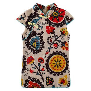 1一三4岁2女宝宝3夏装5女孩连衣裙子6洋气小童汉服夏旗袍公主夏季