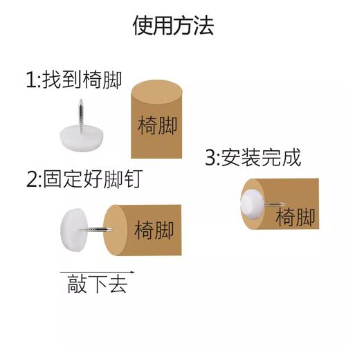 家具地脚钉尼龙增高桌椅沙发脚垫塑料防潮地钉茶几消音垫橱柜脚钉