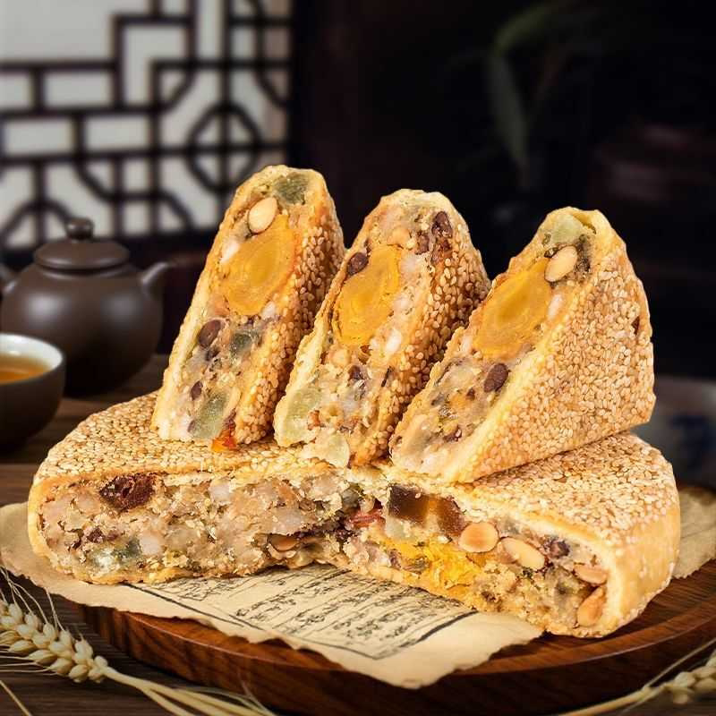温州特产桥墩正宗中秋大月饼手工团购鲜肉蛋黄老式肉松五仁礼盒装
