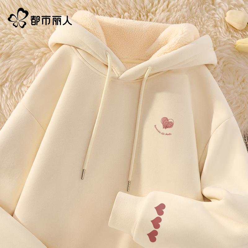 加绒卫衣女新款2025爆款时尚洋气