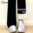 女士加厚直筒裤 都市丽人加绒裤 保暖阔腿裤 2025新款 子女黑色冬季