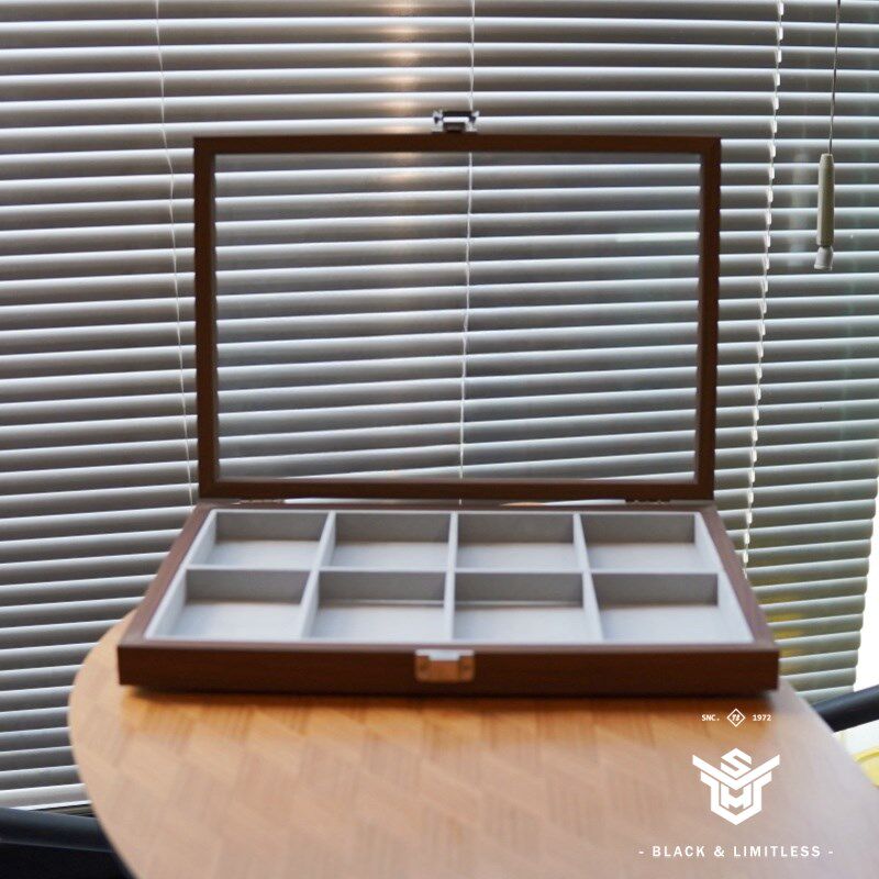 八格胡桃木纹防尘首饰收纳盒手镯文玩手串核桃手链手表饰品展示盘