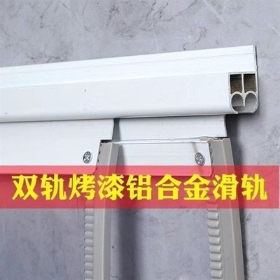 空调门帘塑料透明磁吸门帘推拉滑动双轨道商场车间隔冷隔热皮门帘