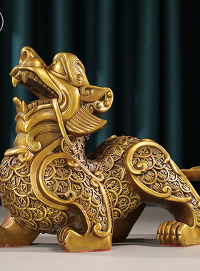 纯铜貔貅招财摆件皮丘一对客厅办公室开业礼品金属工艺术装饰大号