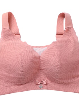 95D100B胸罩女薄防走光内衣无痕大胸显小无钢圈聚拢抹胸大码文胸