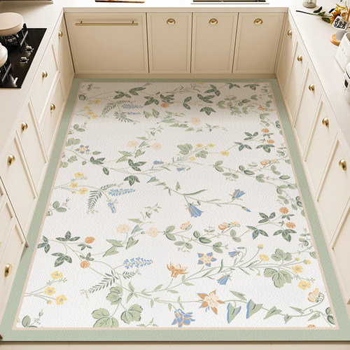 厨房地垫可擦免洗pvc防滑防油防水耐脏免打P理满铺地毯裁剪脚垫子