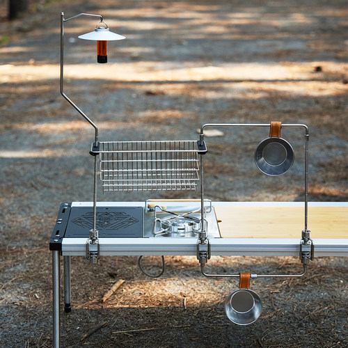 户外露营IGT灯架可拓展灯杆三件套不锈钢igt桌面夹下挂架置物架