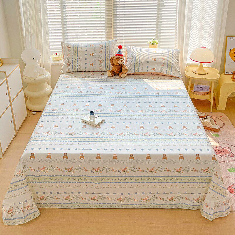 杰元全棉印花床单纯棉直角圆角单人双人床罩0.9m1.2m1.5m1.8m2.0m