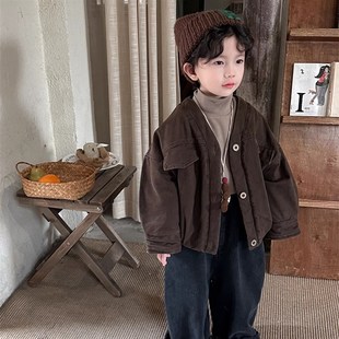 暮晨家新款冬装2024男童加绒半高领打底衫中小童加厚洋气保暖内搭