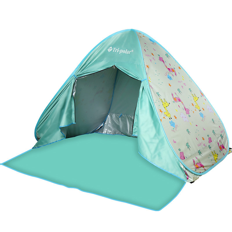 帐篷户外34人全自动速开海边公园沙滩遮阳野餐室内儿童亲子帐篷