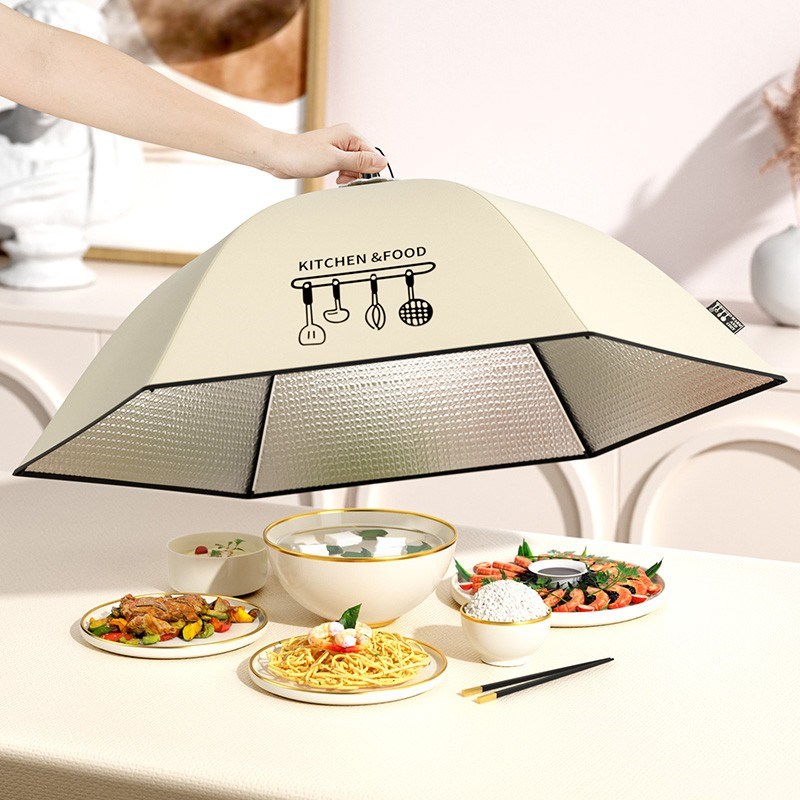 冬季保温菜罩2024新款多层家用厨房剩菜饭桌盖折叠防尘高级食物罩