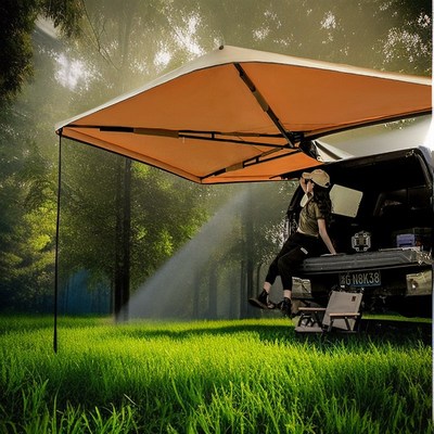 270度车边帐篷扇形天幕户外露营车载边遮阳棚汽车顶侧边帐硬铝壳