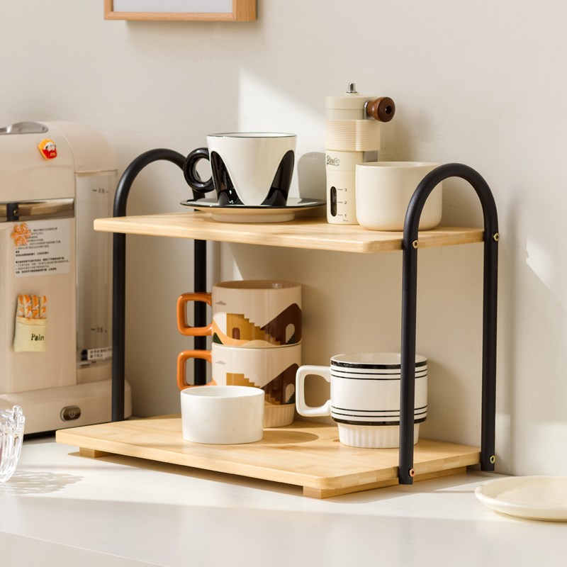 杯子收纳置物架双层杯架水杯茶杯茶具厨房水杯架收纳架咖啡杯架子