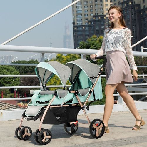 双胞胎婴儿车推车二胎可坐躺折叠轻便大小宝小孩双人bb手推车
