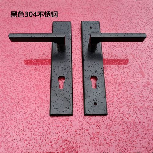 304不锈钢锁别墅大门锁实木门锁入户门锁把手面板加厚85黑色 金色