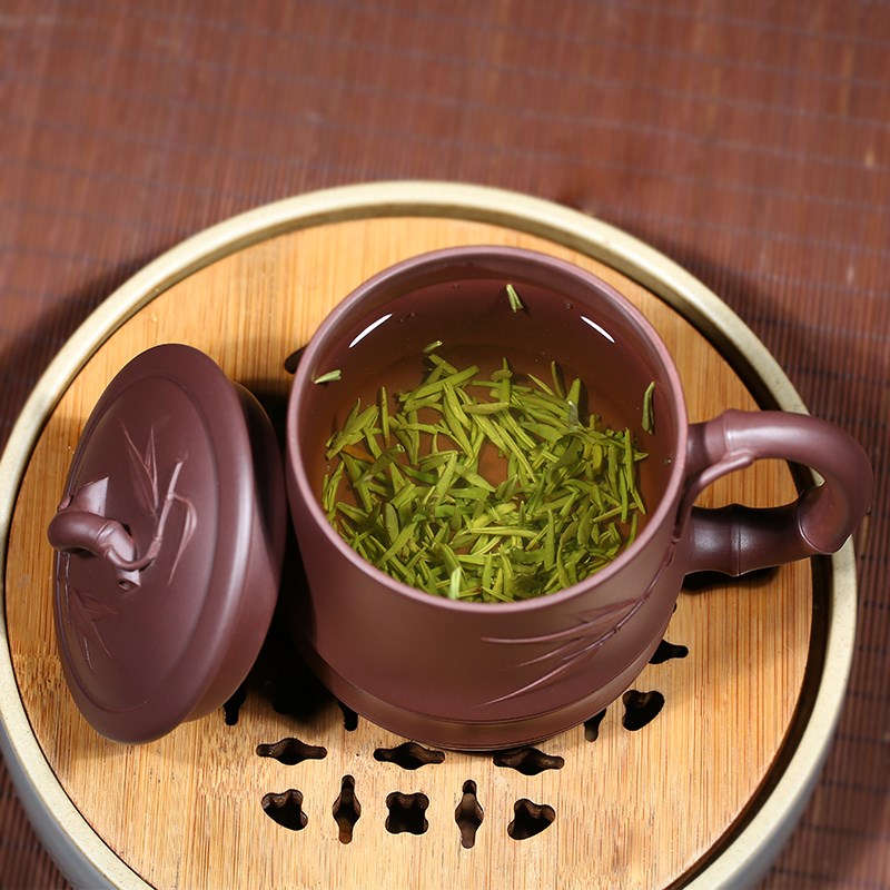 宜兴名家紫砂杯纯全手工原矿带盖杯子非陶瓷功夫茶具礼品茶杯