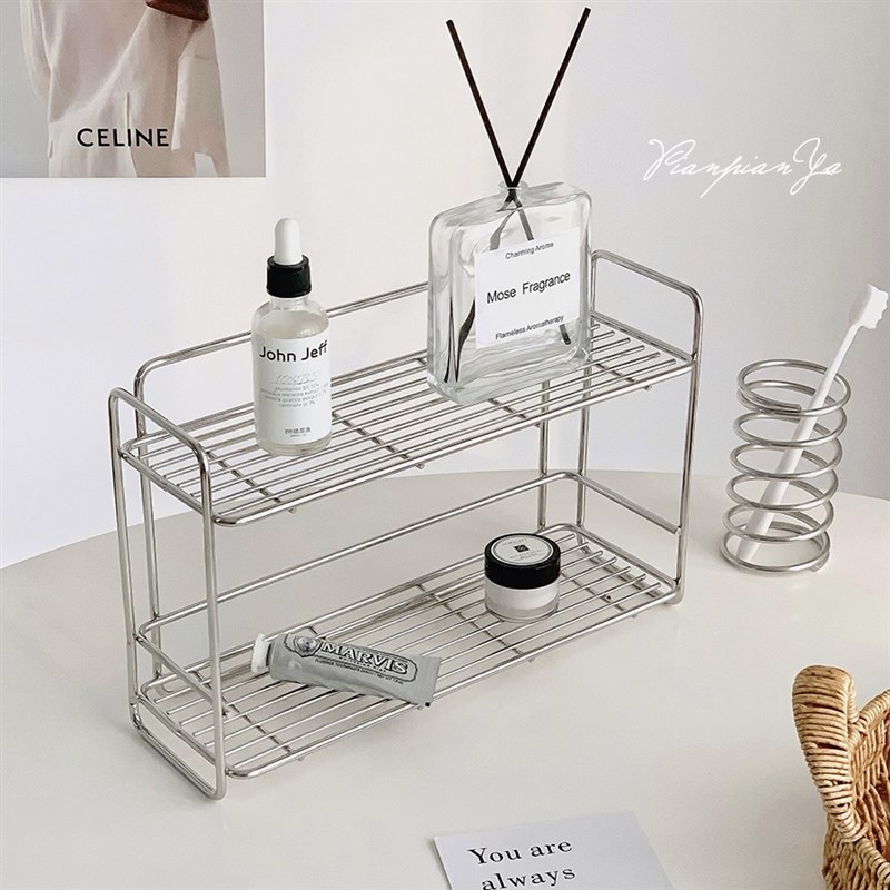 多功能不锈钢置物架家用厨房卫生间双层收纳架储物架沥水架调料架