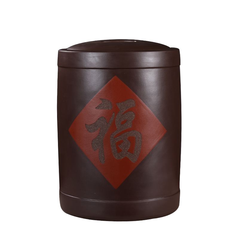 宜兴原矿紫砂茶叶罐大号普洱茶饼密封储茶缸特大陶瓷白散茶存茶罐