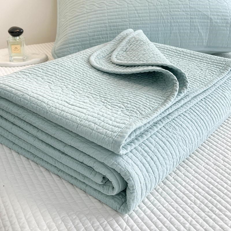 双面全棉纯色床盖三件套榻榻米纯棉夹棉床单不起球绗缝炕盖可机洗