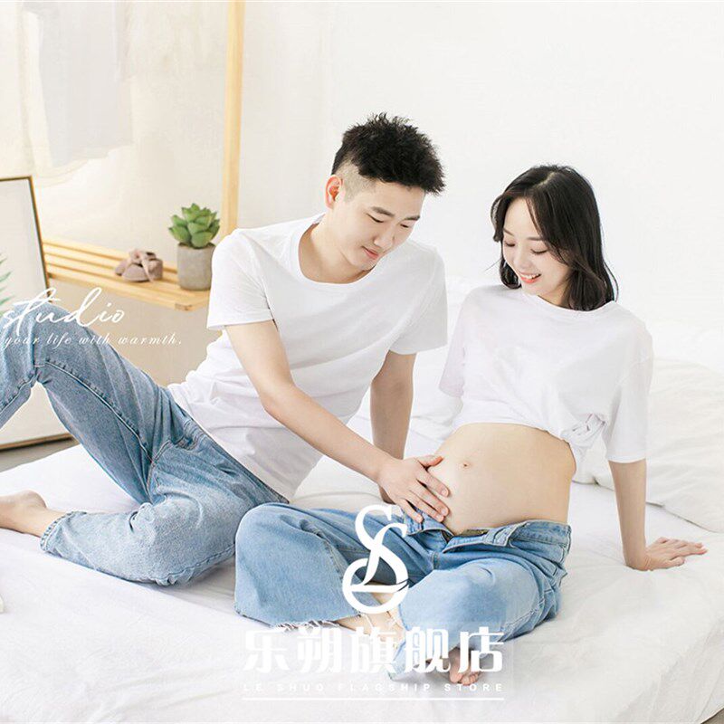 新款影楼主题服装j孕妇拍照情侣装摄影韩版情侣男女夫妻影楼孕妇