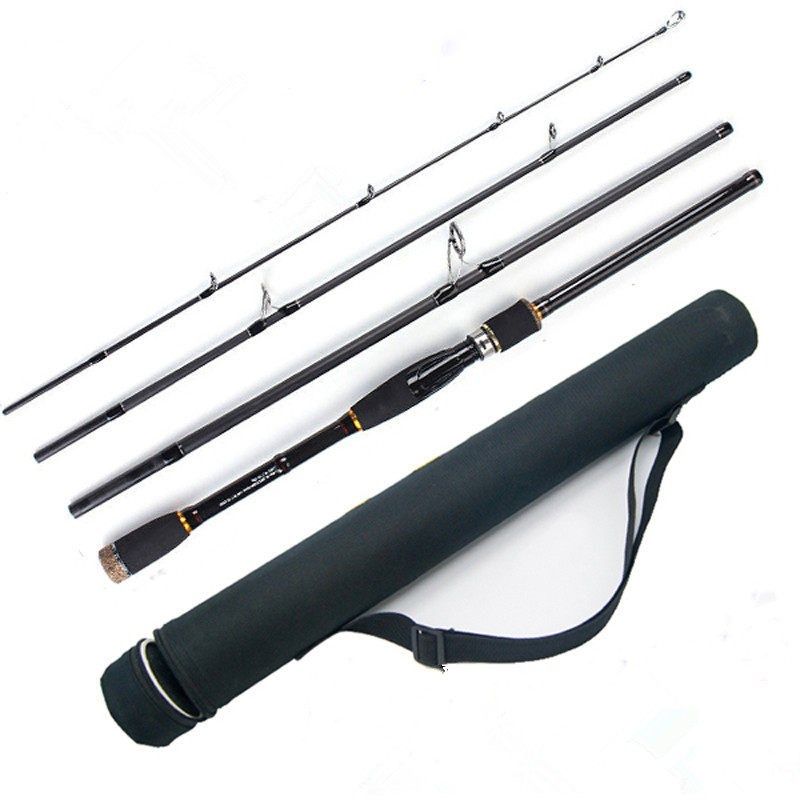 便携式四节路亚竿枪柄直柄M调旅行路亚竿碳素便携四节枪柄路亚竿