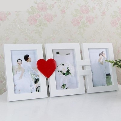 结婚登记照相框7寸6寸相框结婚登记照饰心形展示架摆台