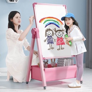 涂色涂鸦可擦写字白 儿童画板宝宝g磁性双面教学家用小黑板支架式